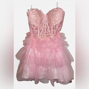 Kiss prom Pink Lace Bustier Tulle Party Dress size 4 nwt prom